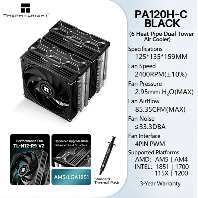 Thermalright PA120H‑C BLACK Du - Thermal Paste ulasan dan harga