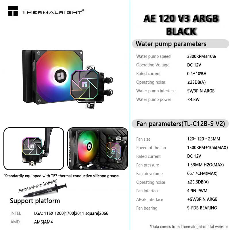 Thermalright AQUA ELITE 120 V3 - Aio Liquid Cooler ulasan dan harga