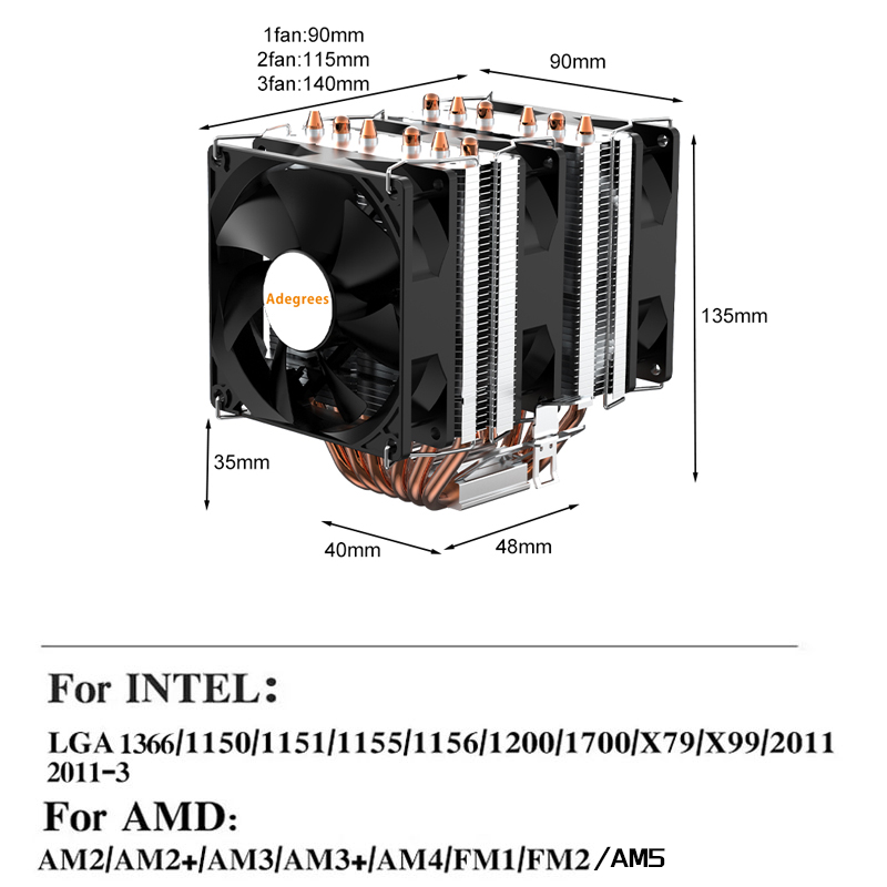 6 Heat Pipe CPU Air Cooler 4Pi - Cpu Heatsink ulasan dan harga