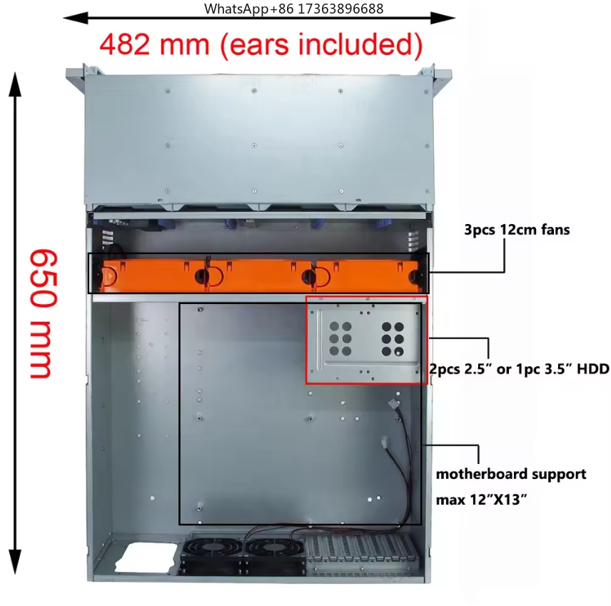 4U Rackmount Server Case 24 Ho - Case Fan ulasan dan harga
